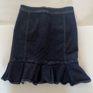 Ann Taylor Dark Denim Mini Skirt